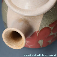 Load image into Gallery viewer, 1970s STUDIO POTTERY.  Small Teapot with Terracotta Abstract Floral Motifs. Crich Pottery (Diana Worthy)
