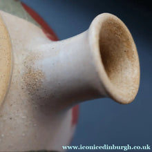 Load image into Gallery viewer, 1970s STUDIO POTTERY.  Small Teapot with Terracotta Abstract Floral Motifs. Crich Pottery (Diana Worthy)
