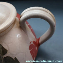 Load image into Gallery viewer, 1970s STUDIO POTTERY.  Small Teapot with Terracotta Abstract Floral Motifs. Crich Pottery (Diana Worthy)
