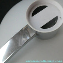 Load image into Gallery viewer, Vintage 1970s Table Lamp with White Opaque Glass Shade and Curved Chrome Arm
