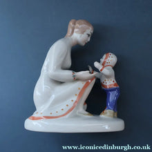 Load image into Gallery viewer, UKRAINIAN CERAMICS. Rare 1970s Porcelain Figurine of a Mother and Child Entitled "First Steps"

