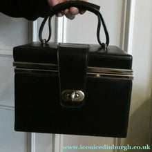 Load image into Gallery viewer, Vintage 1970s South African Stuttafords Black Vanity Case Make Up Case
