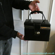 Load image into Gallery viewer, Vintage 1970s South African Stuttafords Black Vanity Case Make Up Case
