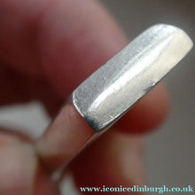 Load image into Gallery viewer, 1970s Vintage "RC" Sterling Silver Ingot PENDANT &amp; Heavy Rolo CHAIN. Hallmarked Sheffield 1978
