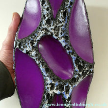 Load image into Gallery viewer, Fabulous LARGE West German Purple Fat Lava Vase: ROTH KERAMIK. 26 cm
