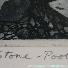 Load image into Gallery viewer, 1971 Etching &amp; Aquatint Entitled "Stone Pool" by Phil Greenwood. Pencil Signed
