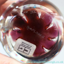 Load image into Gallery viewer, EARLY 1972 Caithness Paperweight SUNFLOWER. Designed by Colin Terris. Limited edition 500
