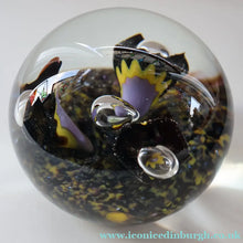 Load image into Gallery viewer, EARLY 1972 Caithness Paperweight TROPICANA (Purple). Designed by Peter Holmes. Limited edition 500

