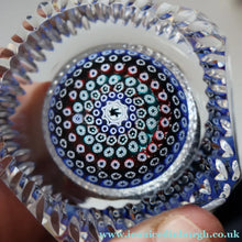 Load image into Gallery viewer, 1972 WHITEFRIARS GLASS Paperweight. Concentric Rings of Millefiori Canes; with Faceted Surfaces. In Original Presentation Box 
