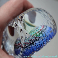 Load image into Gallery viewer, 1972 WHITEFRIARS GLASS Paperweight. Concentric Rings of Millefiori Canes; with Faceted Surfaces. In Original Presentation Box 
