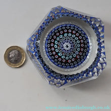 Load image into Gallery viewer, 1972 WHITEFRIARS GLASS Paperweight. Concentric Rings of Millefiori Canes; with Faceted Surfaces. In Original Presentation Box 
