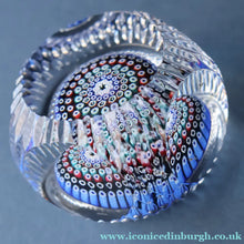 Load image into Gallery viewer, 1972 WHITEFRIARS GLASS Paperweight. Concentric Rings of Millefiori Canes; with Faceted Surfaces. In Original Presentation Box 
