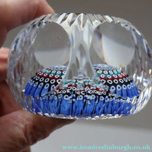 Load image into Gallery viewer, 1972 WHITEFRIARS GLASS Paperweight. Concentric Rings of Millefiori Canes; with Faceted Surfaces. In Original Presentation Box 
