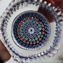 Load image into Gallery viewer, 1972 WHITEFRIARS GLASS Paperweight. Concentric Rings of Millefiori Canes; with Faceted Surfaces. In Original Presentation Box 
