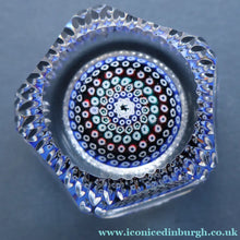 Load image into Gallery viewer, 1972 WHITEFRIARS GLASS Paperweight. Concentric Rings of Millefiori Canes; with Faceted Surfaces. In Original Presentation Box 
