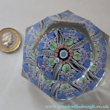 Load image into Gallery viewer, 1973 WHITEFRIARS GLASS Paperweight. Concentric Rings of Millefiori Canes; with Faceted Surfaces. In Original Presentation Box
