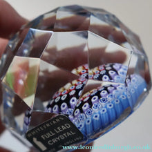 Load image into Gallery viewer, 1973 WHITEFRIARS GLASS Paperweight. Concentric Rings of Millefiori Canes; with Faceted Surfaces. In Original Presentation Box

