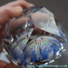 Load image into Gallery viewer, 1973 WHITEFRIARS GLASS Paperweight. Concentric Rings of Millefiori Canes; with Faceted Surfaces. In Original Presentation Box
