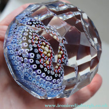 Load image into Gallery viewer, 1973 WHITEFRIARS GLASS Paperweight. Concentric Rings of Millefiori Canes; with Faceted Surfaces. In Original Presentation Box

