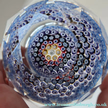 Load image into Gallery viewer, 1973 WHITEFRIARS GLASS Paperweight. Concentric Rings of Millefiori Canes; with Faceted Surfaces. In Original Presentation Box

