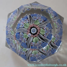 Load image into Gallery viewer, 1973 WHITEFRIARS GLASS Paperweight. Concentric Rings of Millefiori Canes; with Faceted Surfaces. In Original Presentation Box

