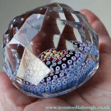 Load image into Gallery viewer, 1973 WHITEFRIARS GLASS Paperweight. Concentric Rings of Millefiori Canes; with Faceted Surfaces. In Original Presentation Box


