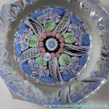 Load image into Gallery viewer, 1973 WHITEFRIARS GLASS Paperweight. Concentric Rings of Millefiori Canes; with Faceted Surfaces. In Original Presentation Box
