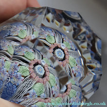 Load image into Gallery viewer, 1973 WHITEFRIARS GLASS Paperweight. Concentric Rings of Millefiori Canes; with Faceted Surfaces. In Original Presentation Box
