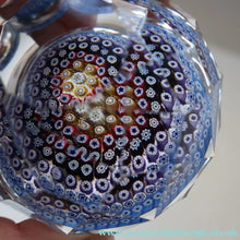 Load image into Gallery viewer, 1973 WHITEFRIARS GLASS Paperweight. Concentric Rings of Millefiori Canes; with Faceted Surfaces. In Original Presentation Box

