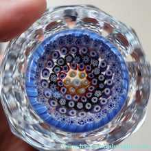 Load image into Gallery viewer, 1973 WHITEFRIARS GLASS Paperweight. Concentric Rings of Millefiori Canes; with Faceted Surfaces. In Original Presentation Box


