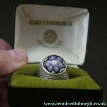 Load image into Gallery viewer, 1975 SCOTTISH Hallmarked Solid Silver &amp; Millefiori CAITHNESS GLASS Large Ring (Size R)
