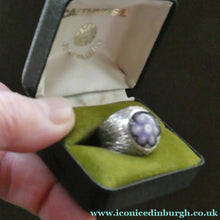 Load image into Gallery viewer, 1975 SCOTTISH Hallmarked Solid Silver &amp; Millefiori CAITHNESS GLASS Large Ring (Size R)
