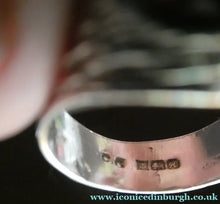 Load image into Gallery viewer, 1975 SCOTTISH Hallmarked Solid Silver &amp; Millefiori CAITHNESS GLASS Large Ring (Size R)
