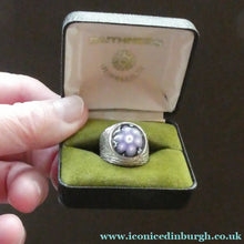 Load image into Gallery viewer, 1975 SCOTTISH Hallmarked Solid Silver &amp; Millefiori CAITHNESS GLASS Large Ring (Size R)
