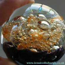 Load image into Gallery viewer, LARGE Vintage 1976 COLIN TERRIS Caithness Glass Paperweight: Sundance

