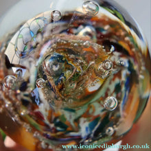 Load image into Gallery viewer, SCOTTISH Caithness Glass Paperweight:  MYRIAD (Amber). Made at Oban Studios;  1978
