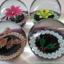 Load image into Gallery viewer, Colin Terris William Manson Set of Four Seasons Caithness Glass Vintage Paperweights 1979
