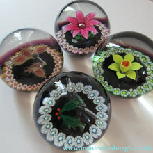 Load image into Gallery viewer, Colin Terris William Manson Set of Four Seasons Caithness Glass Vintage Paperweights 1979
