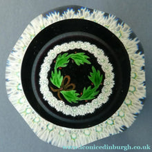 Load image into Gallery viewer, LIMITED EDITION 1979 Caithness Glass Paperweight. Entitled "Holly Wreath" by Colin Terris / William Manson
