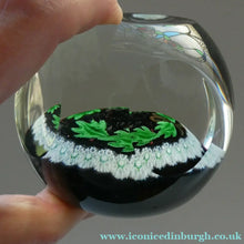 Load image into Gallery viewer, LIMITED EDITION 1979 Caithness Glass Paperweight. Entitled "Holly Wreath" by Colin Terris / William Manson

