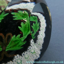 Load image into Gallery viewer, LIMITED EDITION 1979 Caithness Glass Paperweight. Entitled "Holly Wreath" by Colin Terris / William Manson
