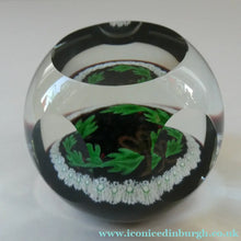 Load image into Gallery viewer, LIMITED EDITION 1979 Caithness Glass Paperweight. Entitled "Holly Wreath" by Colin Terris / William Manson
