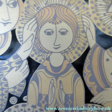 Load image into Gallery viewer, 1979 Bjorn Wiinblad Glass Christmas Plate Rosenthal The Holy Family
