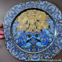 Load image into Gallery viewer, 1979 Bjorn Wiinblad Glass Christmas Plate Rosenthal The Holy Family

