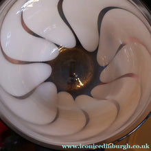 Load image into Gallery viewer, British STUDIO GLASS BOWL by Anthony Stern (1944 - 2022). "White Spiral" Range. Signed and dated 1980
