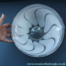Load image into Gallery viewer, British STUDIO GLASS BOWL by Anthony Stern (1944 - 2022). "White Spiral" Range. Signed and dated 1980
