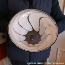 Load image into Gallery viewer, British STUDIO GLASS BOWL by Anthony Stern (1944 - 2022). "White Spiral" Range. Signed and dated 1980

