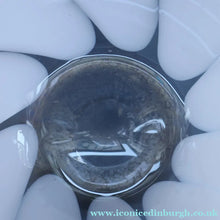 Load image into Gallery viewer, British STUDIO GLASS BOWL by Anthony Stern (1944 - 2022). "White Spiral" Range. Signed and dated 1980
