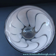 Load image into Gallery viewer, British STUDIO GLASS BOWL by Anthony Stern (1944 - 2022). "White Spiral" Range. Signed and dated 1980
