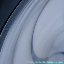 Load image into Gallery viewer, British STUDIO GLASS BOWL by Anthony Stern (1944 - 2022). "White Spiral" Range. Signed and dated 1980
